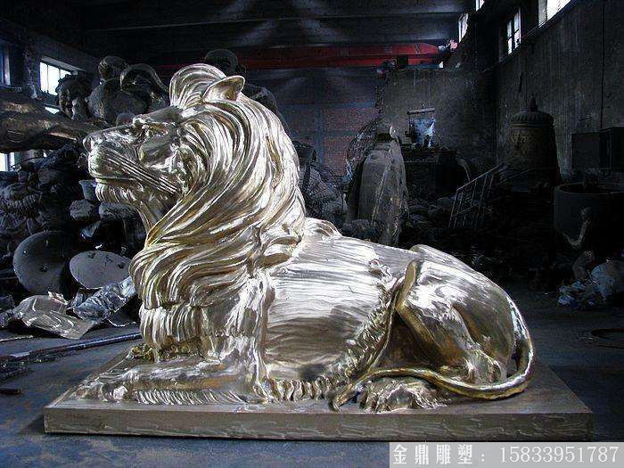 铜狮子雕塑，汇丰爬狮雕塑 (1)