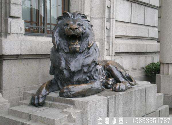 铜狮子雕塑，汇丰爬狮雕塑 (3)